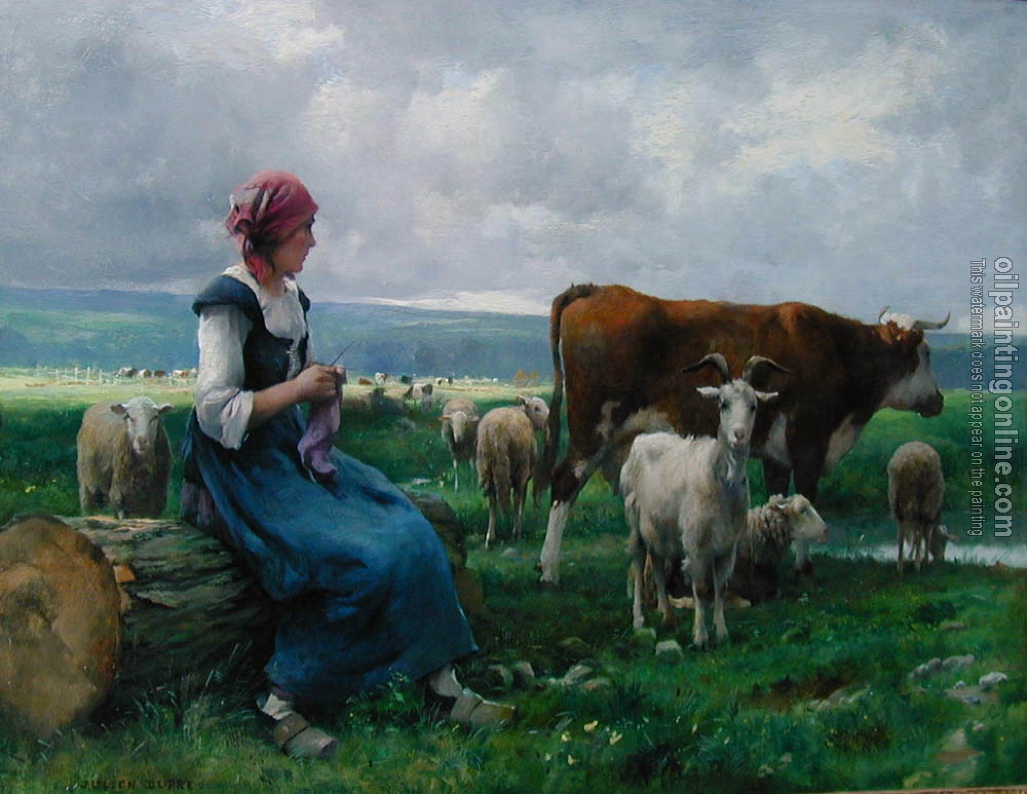 Julien Dupre - Dhepardes with goat sheep and cow